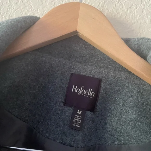 SOLD Rafaella Plus Size Black & Gray Color Block Outerwear Coat - Picture 4 of 9